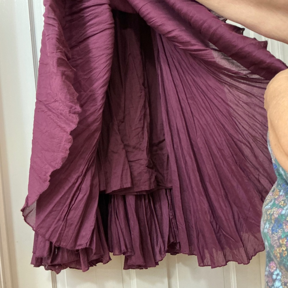 Avenue Burgundy Broomstick Full Maxi Skirt 16 Cotton Boho Festival Dark Academia - Picture 3 of 6